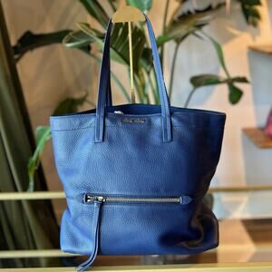 MIU MIU Vitello Daino Blue Leather Shoulder Bag